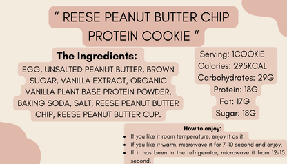 PEANUT BUTTER CUP AND PEANUT BUTTER CHIP PROTEIN COOKIE